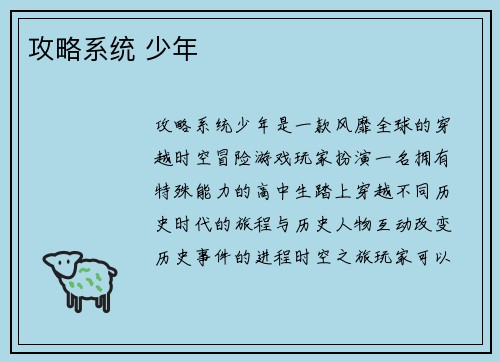 攻略系统 少年